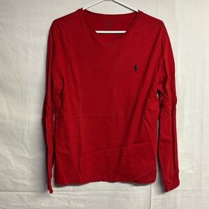 Polo by Ralph Lauren Men’s V-Neck  Long Sleeve Shirt Size Small